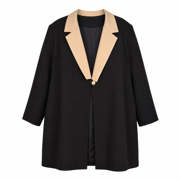 Chad Stevens Jackets & Blazers - Chad Stevens Blazer 26W Black Cream Contrast Shawl Collar Vintage Tuxedo Style